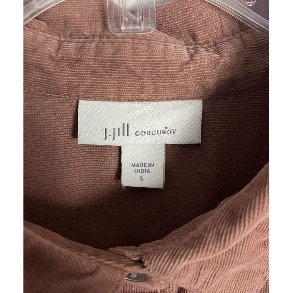 J Jill Corduroy Shirt Button Up Long Sleeve Cotton Pink Shirt size L - Picture 5 of 7